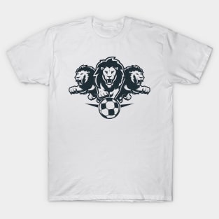 Three Lions chasing Soccer ball T-Shirt